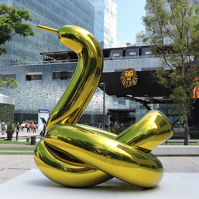 Outdoor-Stainless-Steel-Balloon-Metal-Swan-Sculpture