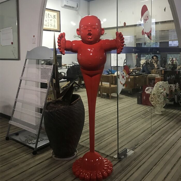 Red-Painted-Finish-Man-Statue-Fiberglass-Sculpture
