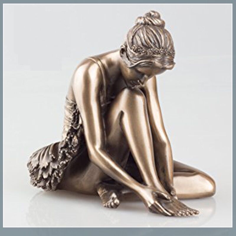 Metal-Bronze-Sitting-Ballet-Dancer-Statues