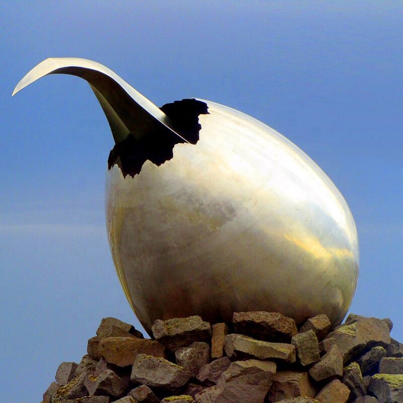 Fancy Design Egg Metal Garden Stainless Steel Sculpture For Sale 1