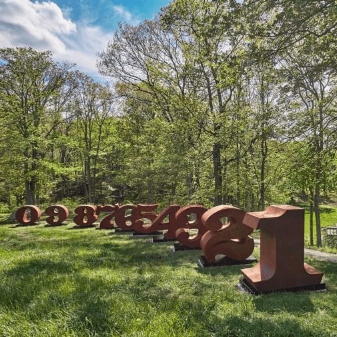 Garden Decoration Metal Sculpture Corten Steel Arabic Numerals