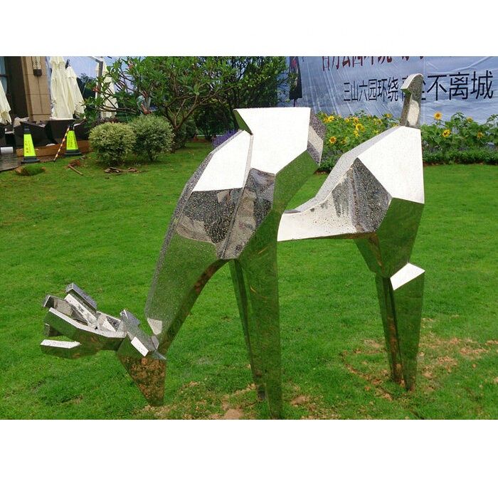 Modern Metal Art Stainless Steel Deer Sculpture