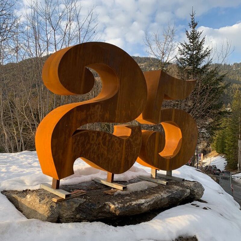 Outdoor Garden Number Design Corten Steel Sculpture For Sale Metal 1