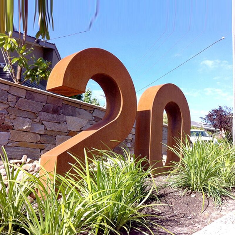 Outdoor Garden Number Design Corten Steel Sculpture For Sale Metal