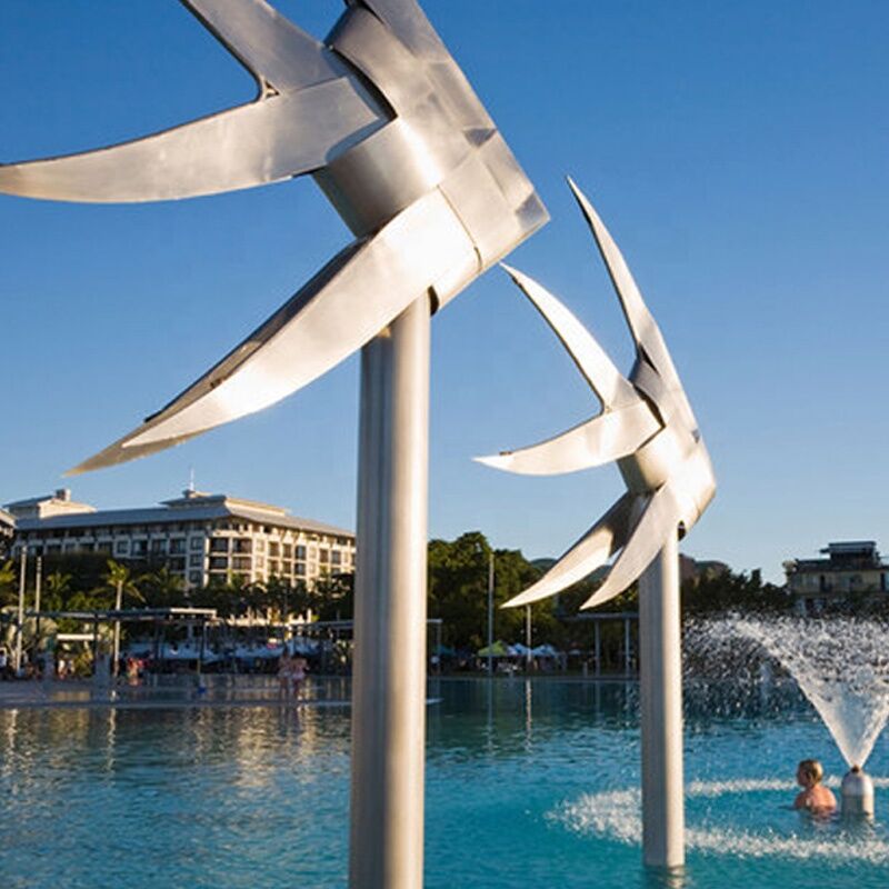 Outdoor Stainless Steel Metal Fish Sculpture Matt Finish 1