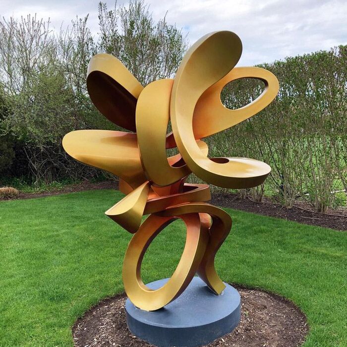 Painted Outdoor Stainless Steel Metal Sculpture Abstract