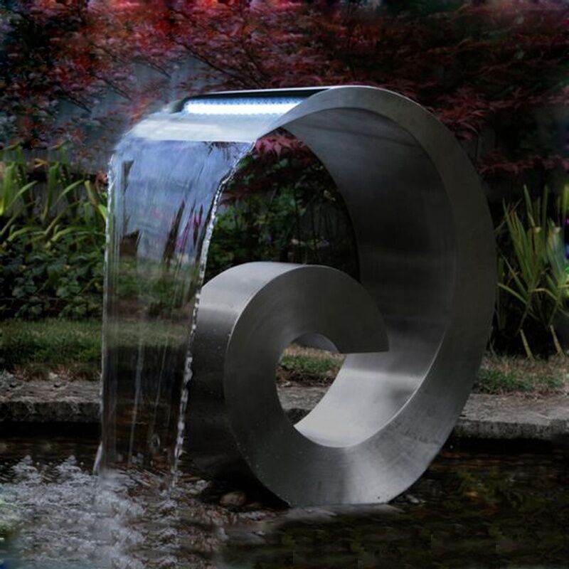 Ammonite Stainless Steel Cascading Water Feature