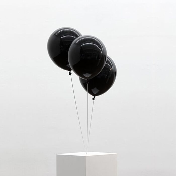 Contemporary Art Stainless Steel Black Metal Balloon Sculpture