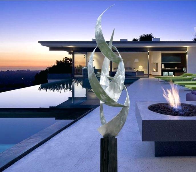 Garden Home Decor Modern Outdoor Abstract Stainless Steel Sculpture
