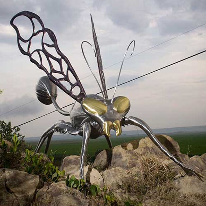 Insect Stainless Steel Animal Sculpture Modern Art Garden