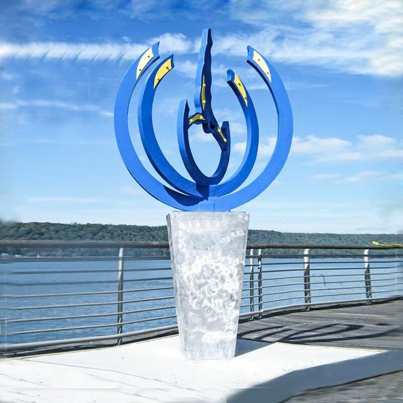 Large Outdoor Metal Sculpture Stainless Steel Painted Sculpture