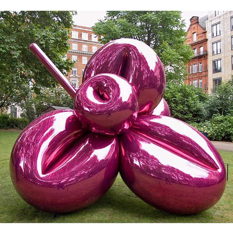 Large Outdoor Stainless Steel Painted Balloon Dog Sculpture 1