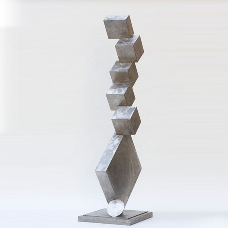 Metal Decorative Stainless Steel Cube Sculpture For Garden Decor