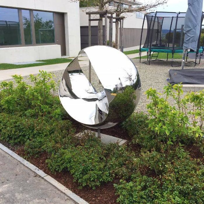 Metal Modern Abstract Polished Garden Stainless Steel Sculpture 1