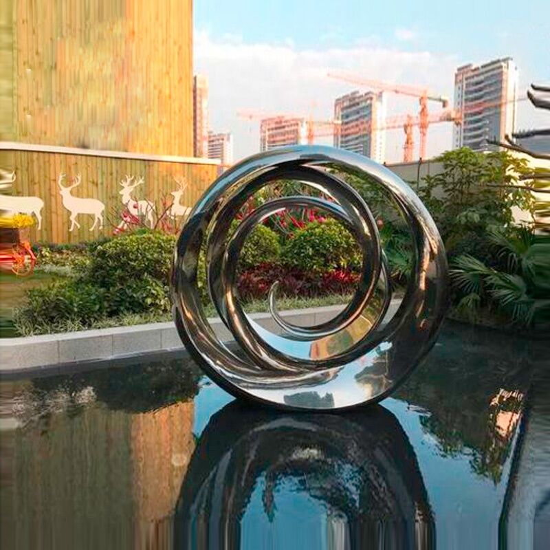 Modern Garden Ornament Stainless Steel Twist Sculpture