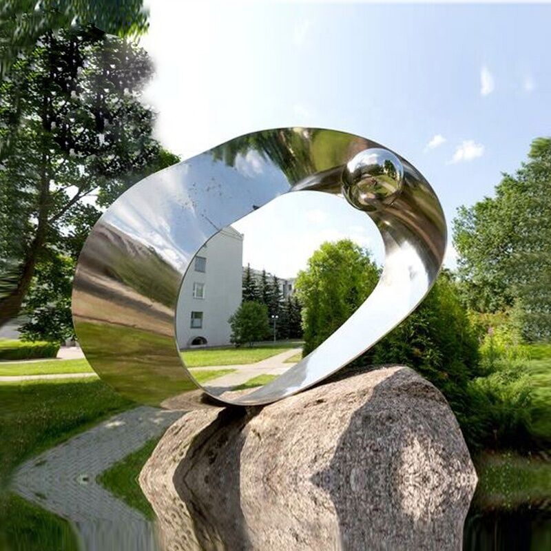 Modern Irregular Outdoor Sculpture Stainless Steel Garden Sculpture