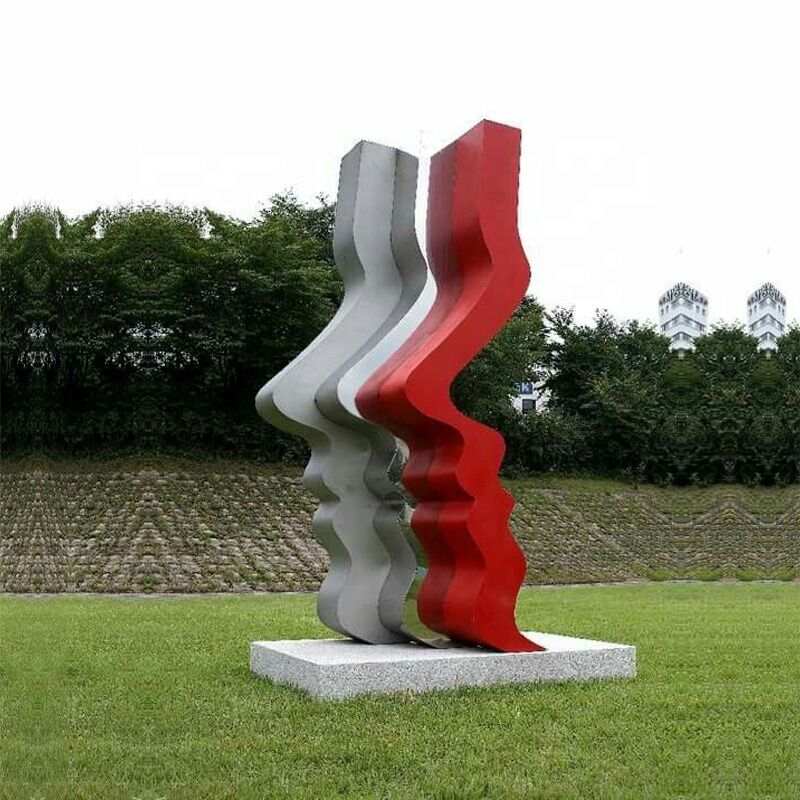 Painted Face Stainless Steel Large Scale Sculpture