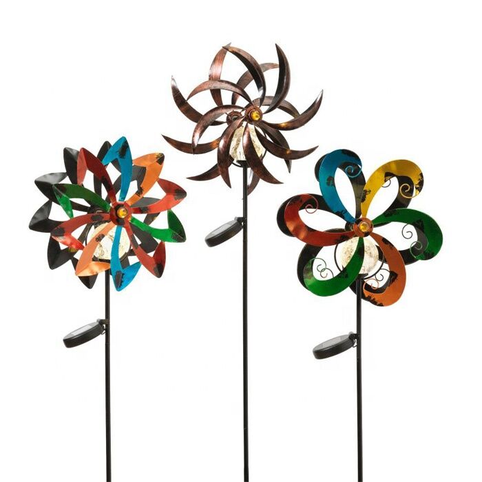 Painted Finish Stainless Steel Garden Metal Kinetic Wind Sculpture