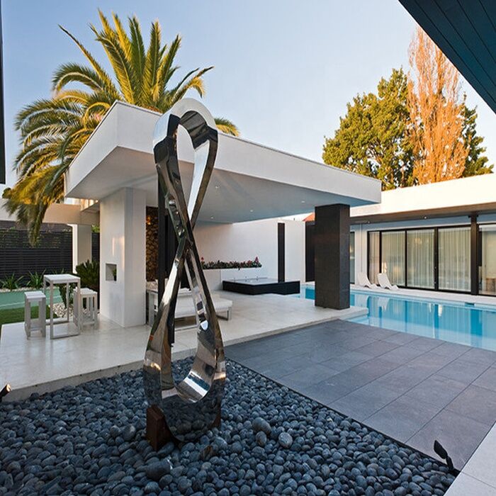 Polished Modern Stainless Steel Metal Sculpture