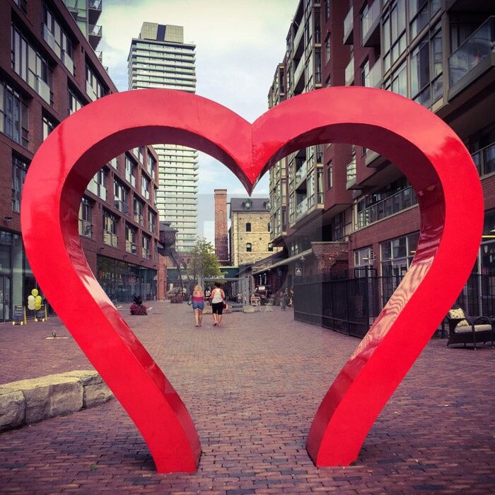 Square Decoration Large Outdoor Sculpture Heart Shape Stainless Steel Art Sculpture