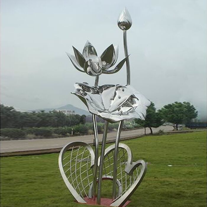 Stainless Steel Lotus Flower Garden Landscape Sculpture