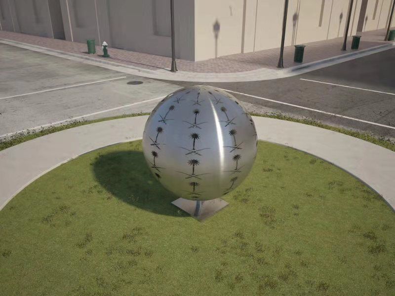 Stainless steel sphere sculpture (2)