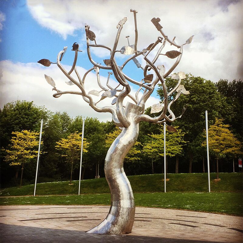 Large public Stainless steel Tree sculpture for city decoration 2