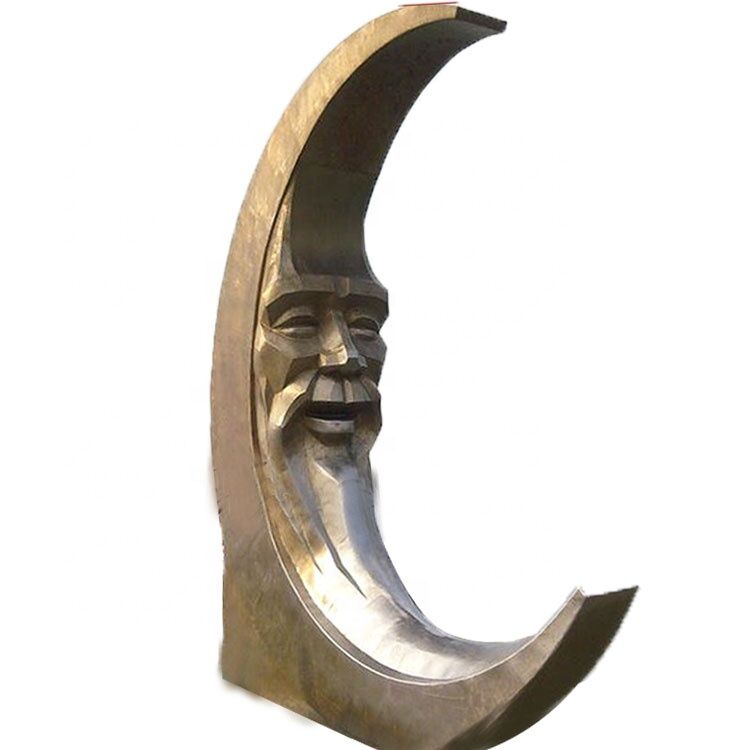 Seaside Decoration Stainless Steel Moon Sculpture