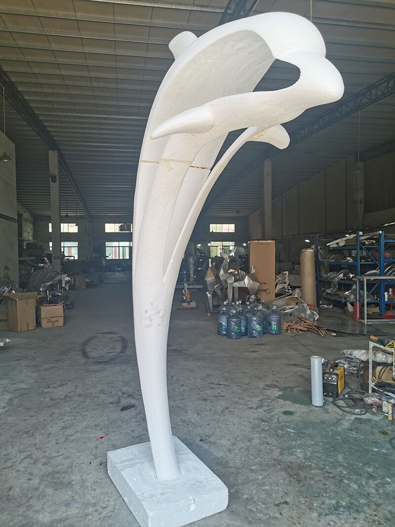 2.6m Outdoor Stainless Steel Dolphin Sculpture (3)