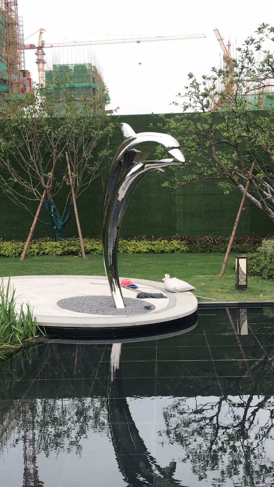 2.6m Outdoor Stainless Steel Dolphin Sculpture (4)