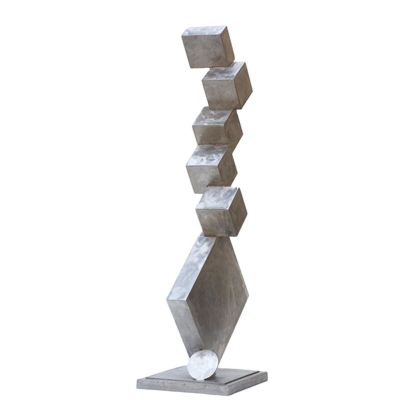Column Design Garden Metal Stainless Steel Outdoor Sculpture For Sale
