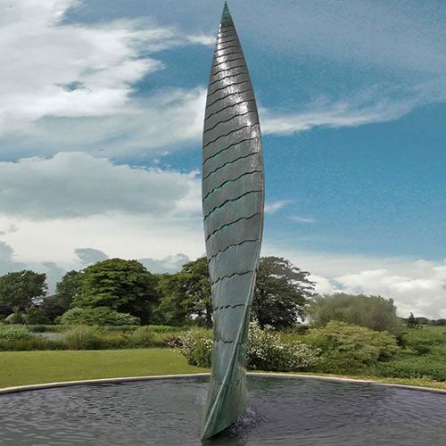 Outdoor modern stainless steel sailing sculpture