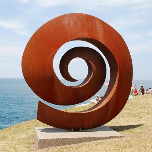Hot sales metal circle corten steel sculpture for garden 2