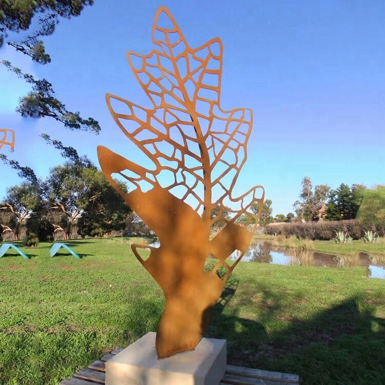 Hot sales metal circle corten steel sculpture for garden 5