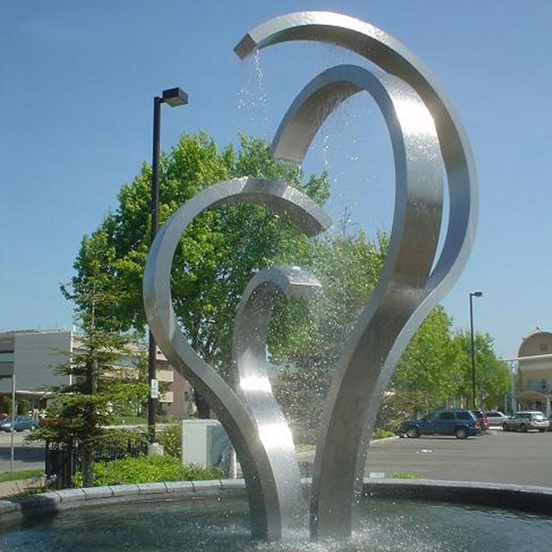 Square Decoration Large Stainless Steel Fountain 1