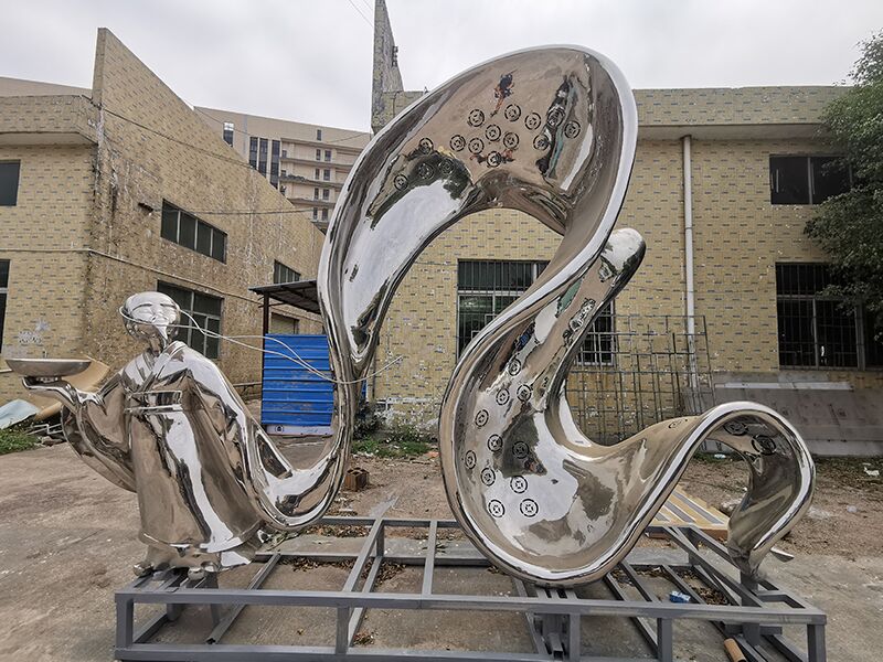 Large outdoor stainless steel poet sculpture statue! (1)