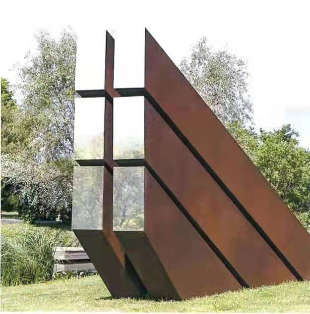 300cm Large outdoor Garden corten steel sculpture (5)
