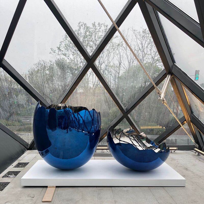 Metal Modern Art Stainless Steel Egg Sculpture (3)