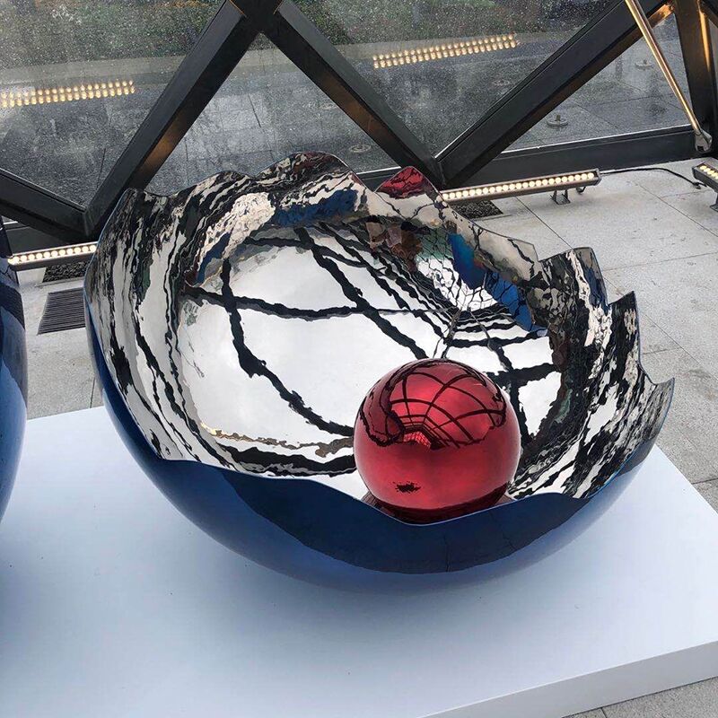 Metal Modern Art Stainless Steel Egg Sculpture (4)