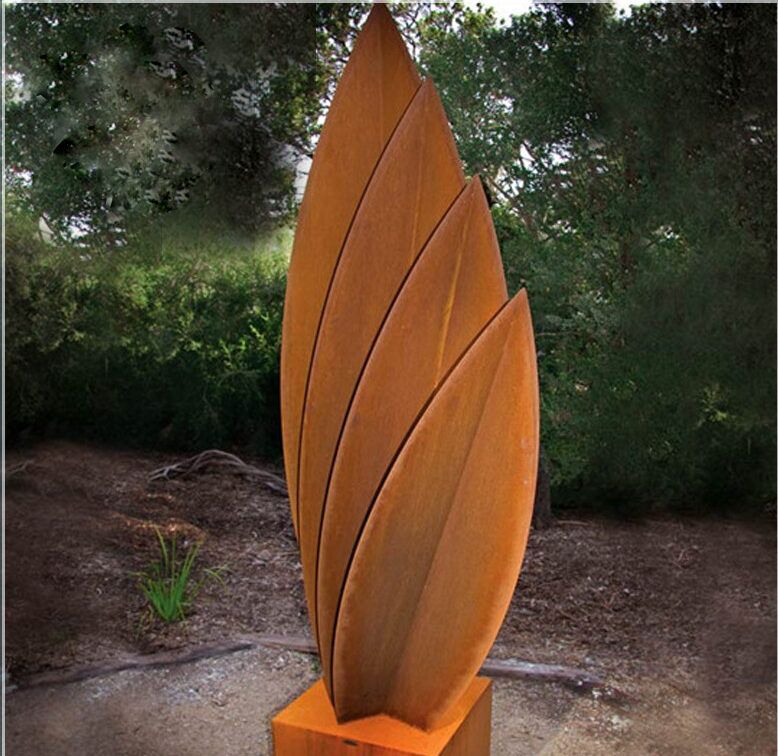 Rusty Metal Garden Art Corten Steel Leaf Sculpture1