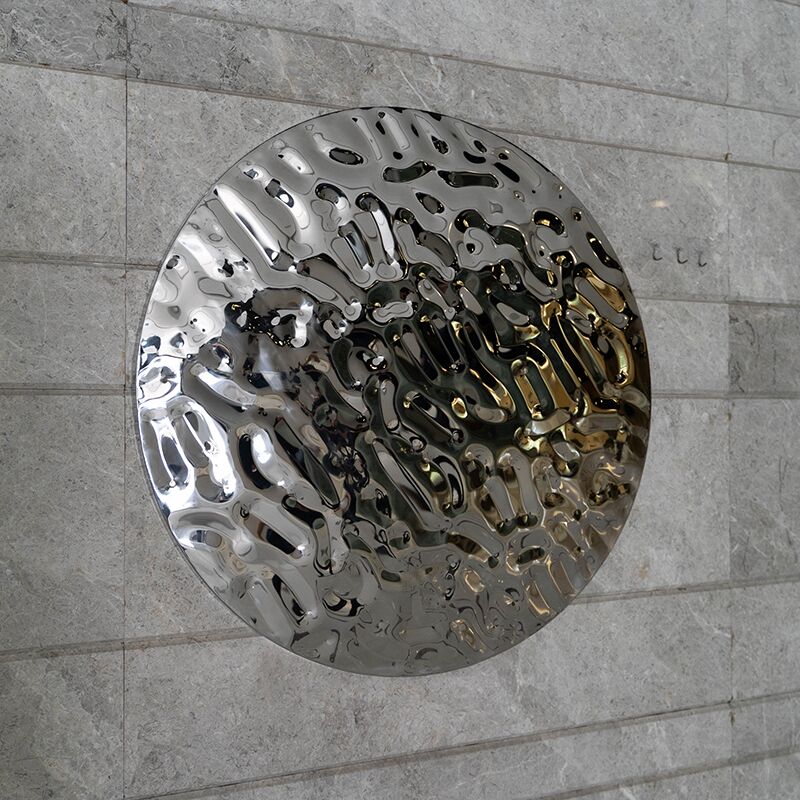 Interior home decoration stainless steel round watermark wall sculpture (2)