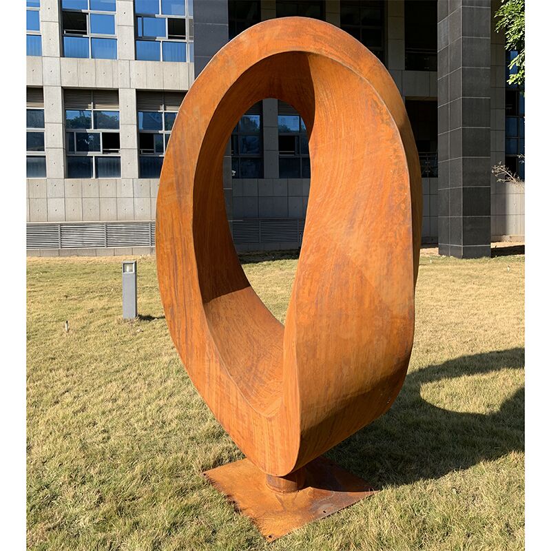 Large Outdoor Garden Famous Rusty Modern Art Corten Steel sculpture (6)