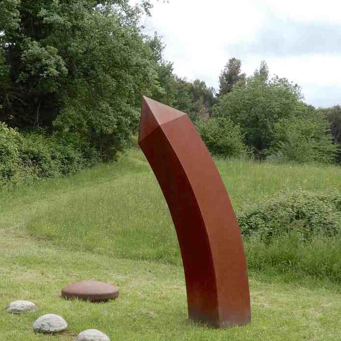 Large garden park corten steel pencil sculpture
