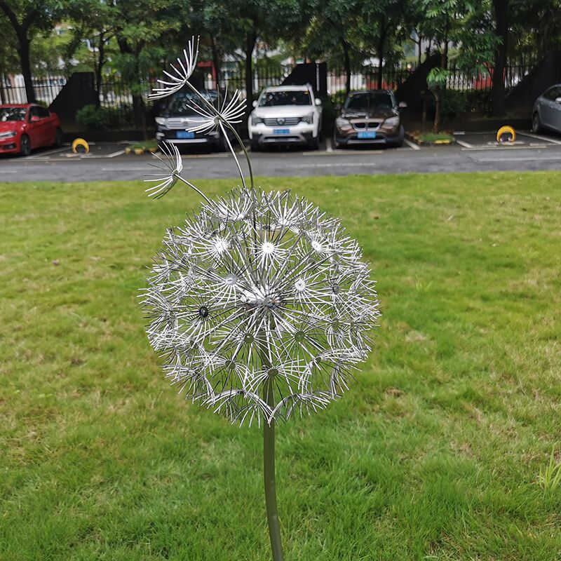 Outdoor garden grass Stainless steel dandelion sculpture (7)