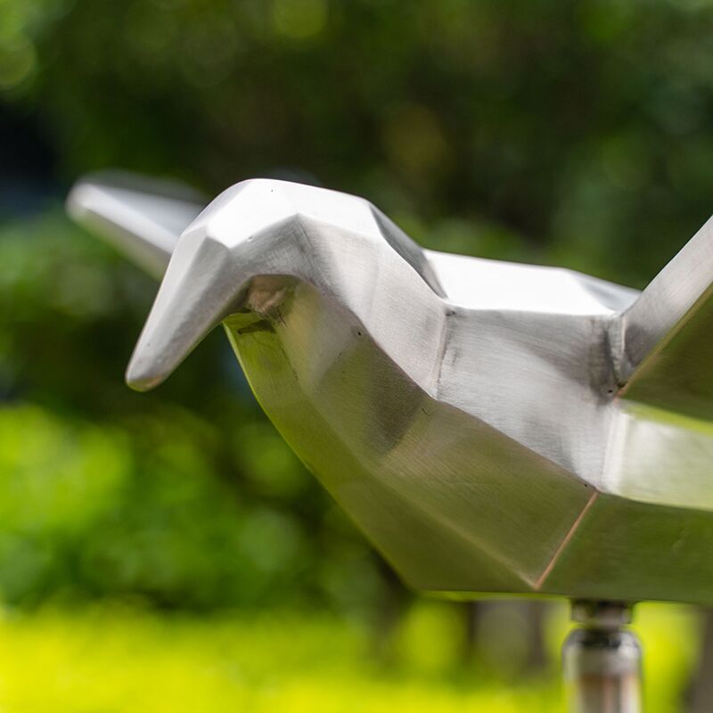 Outdoor garden grass Stainless steel seagull sculpture (2)