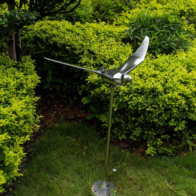 Outdoor garden grass Stainless steel seagull sculpture (4)