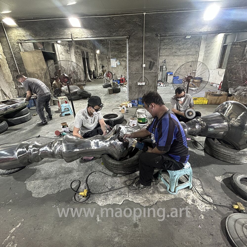 Outdoor Square Park Playground Museum Architecture Landscape Artwork Stainless Steel Stone Column Sculpture1