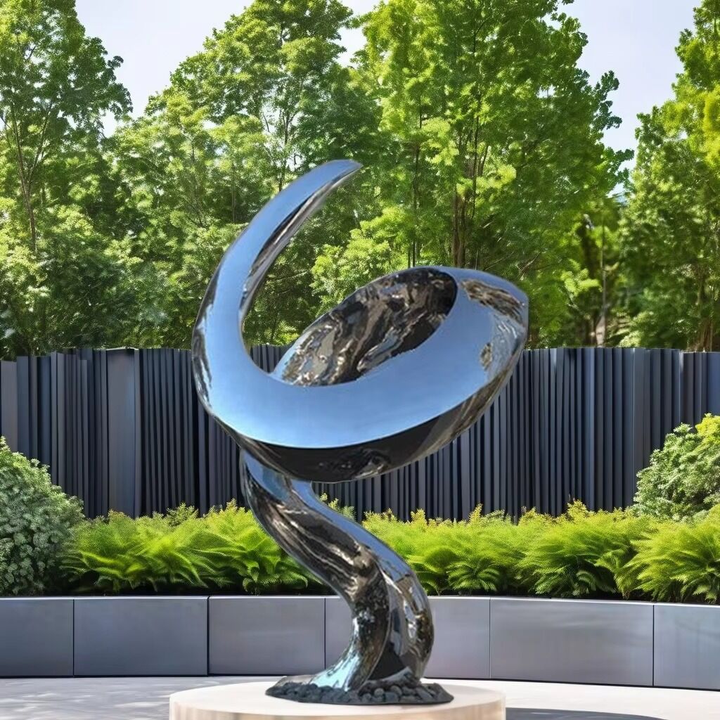 Modern Large Metal Sculpture Statue Outdoor Garden Abstract Decor Custom Polished Stainless Steel Crafts