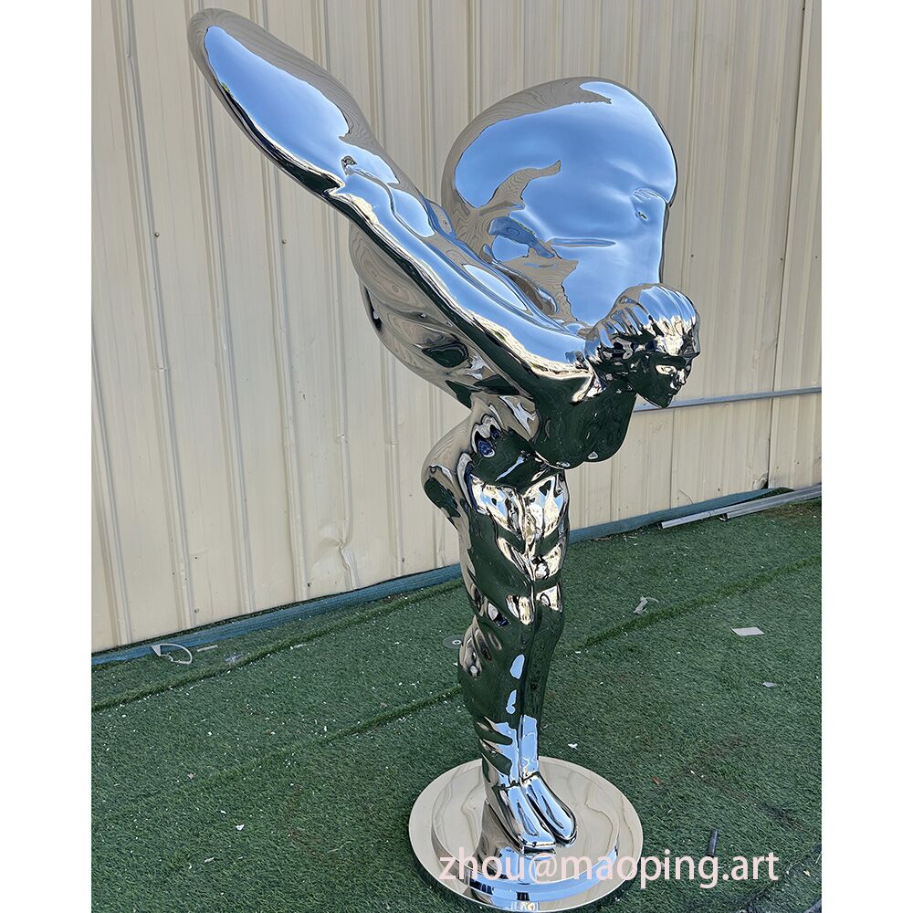 Luxury indoor hotel decorative art gold stainless steel sculpture (1)