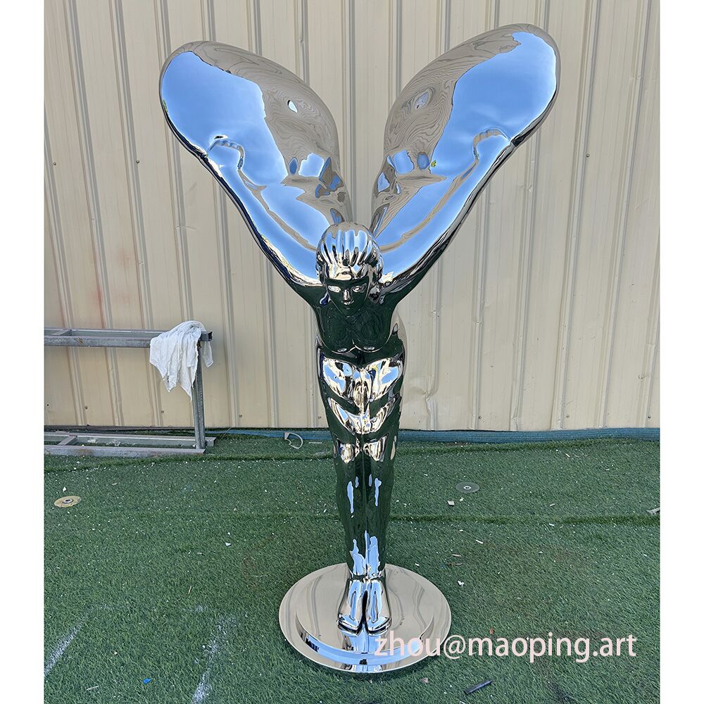 Luxury indoor hotel decorative art gold stainless steel sculpture (2)